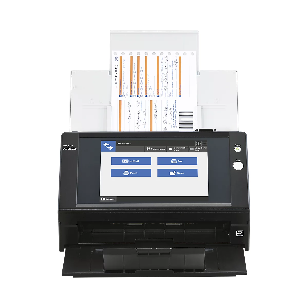 Documentscanner RICOH N7100E, netwerkcompatibel, zwart-wit/kleur, USB, duplex, 200/300 dpi, 25 ppm, tot A4