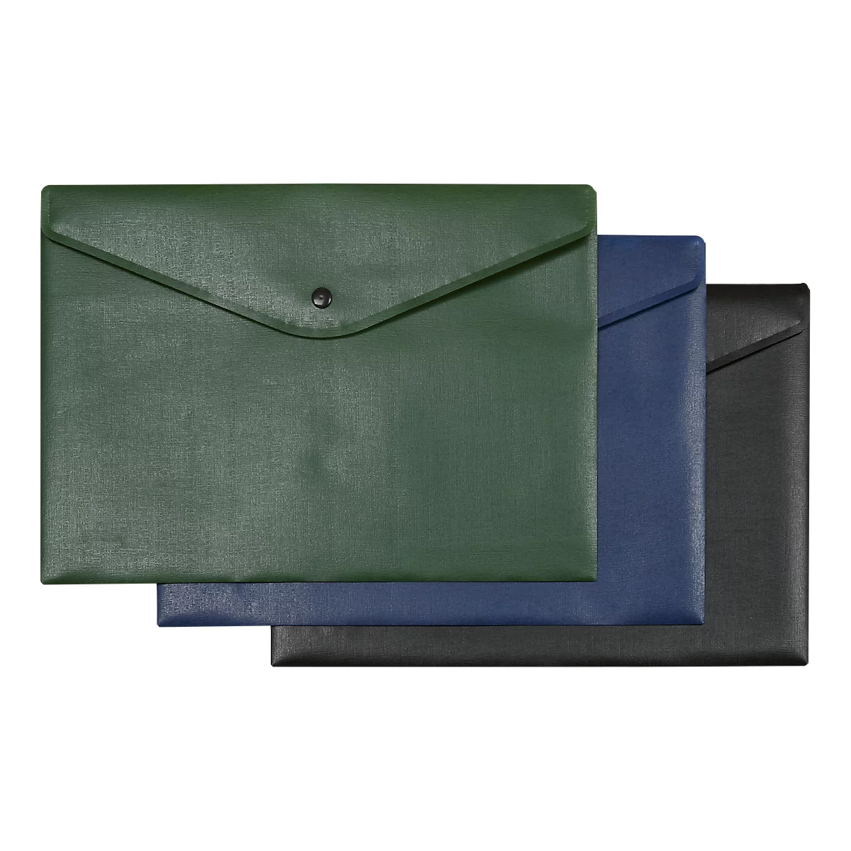 Documenttas FolderSys, zwarte drukknoopsluiting, polypropyleen, formaat A4, groen, 10 stuks