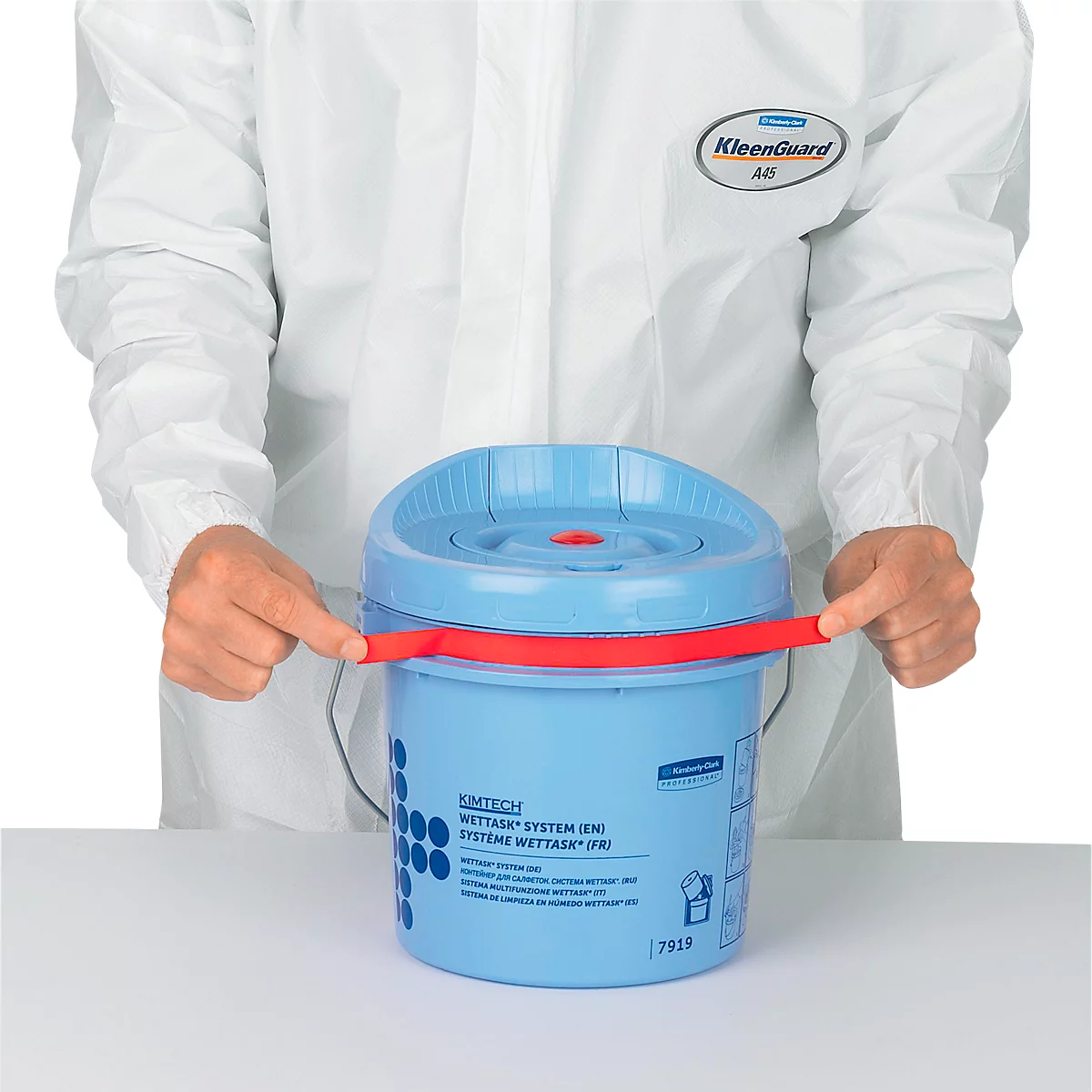 Doekjesdispenser Kimtech® Wettask™, voor rollen, luchtdicht, 4 stuks, blauw