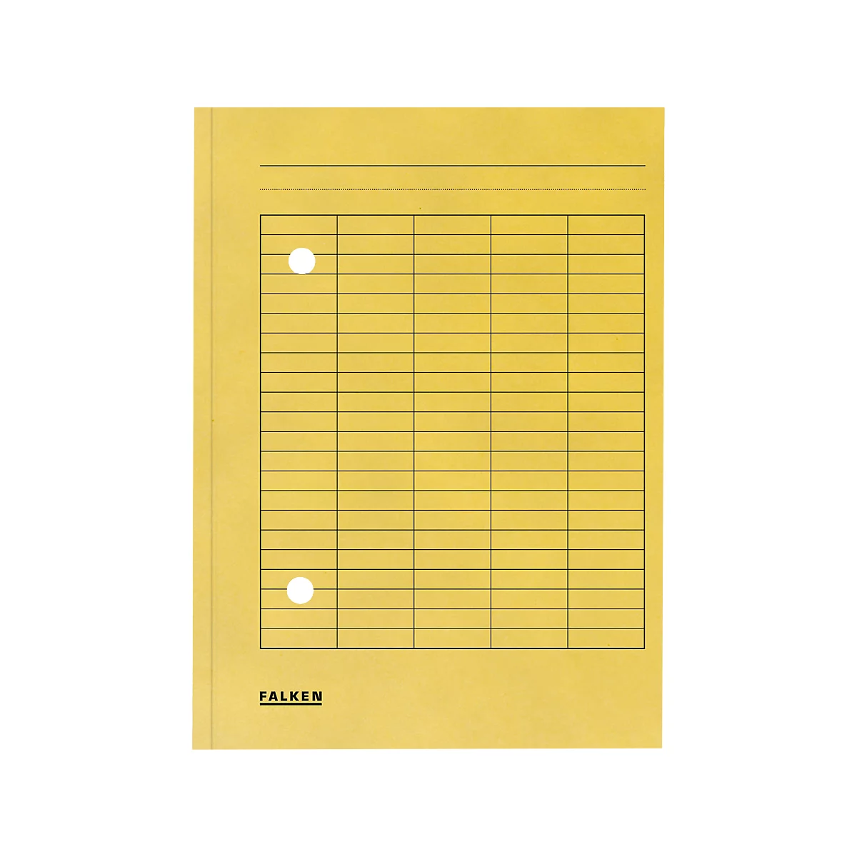Dokumentenmappe FALKEN, DIN A4, 2-seitiger Gitterdruck, B 231 x H 318 mm, Karton, gelb