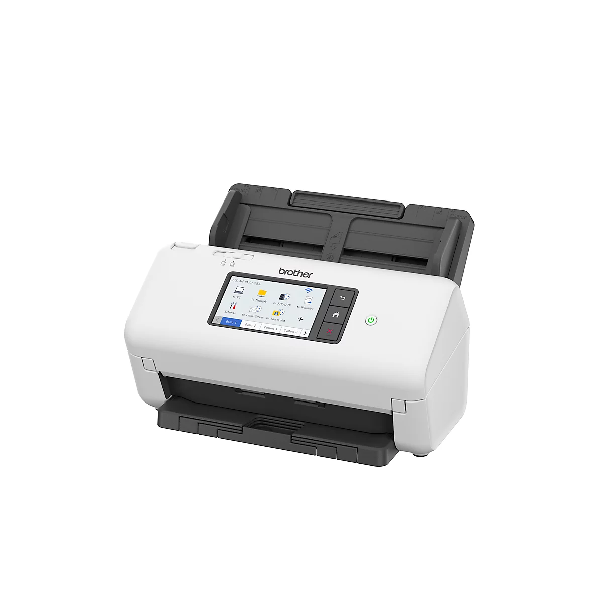 Dokumentenscanner Brother ADS-4700W, Schwarzweiß/Farbe, 40 Seiten/min & 80 Bilder/min, Duplex ADF, Mobilscan, Touchscreen, USB/LAN/WLAN, bis A4