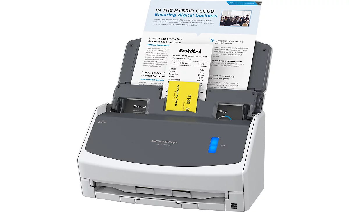 Dokumentenscanner FUJITSU ScanSnap iX1400, SW/Farbe, USB, Duplex, 600 dpi, 40 Seiten/min, bis A4