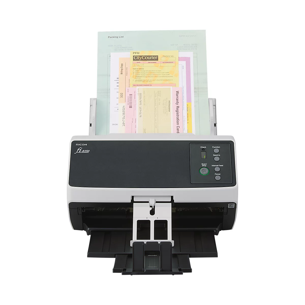 Dokumentenscanner RICOH fi-8150, Schwarzweiß/Farbe, 50 Seiten/min. & 100 Seiten/min., Duplex, USB/LAN, bis A4