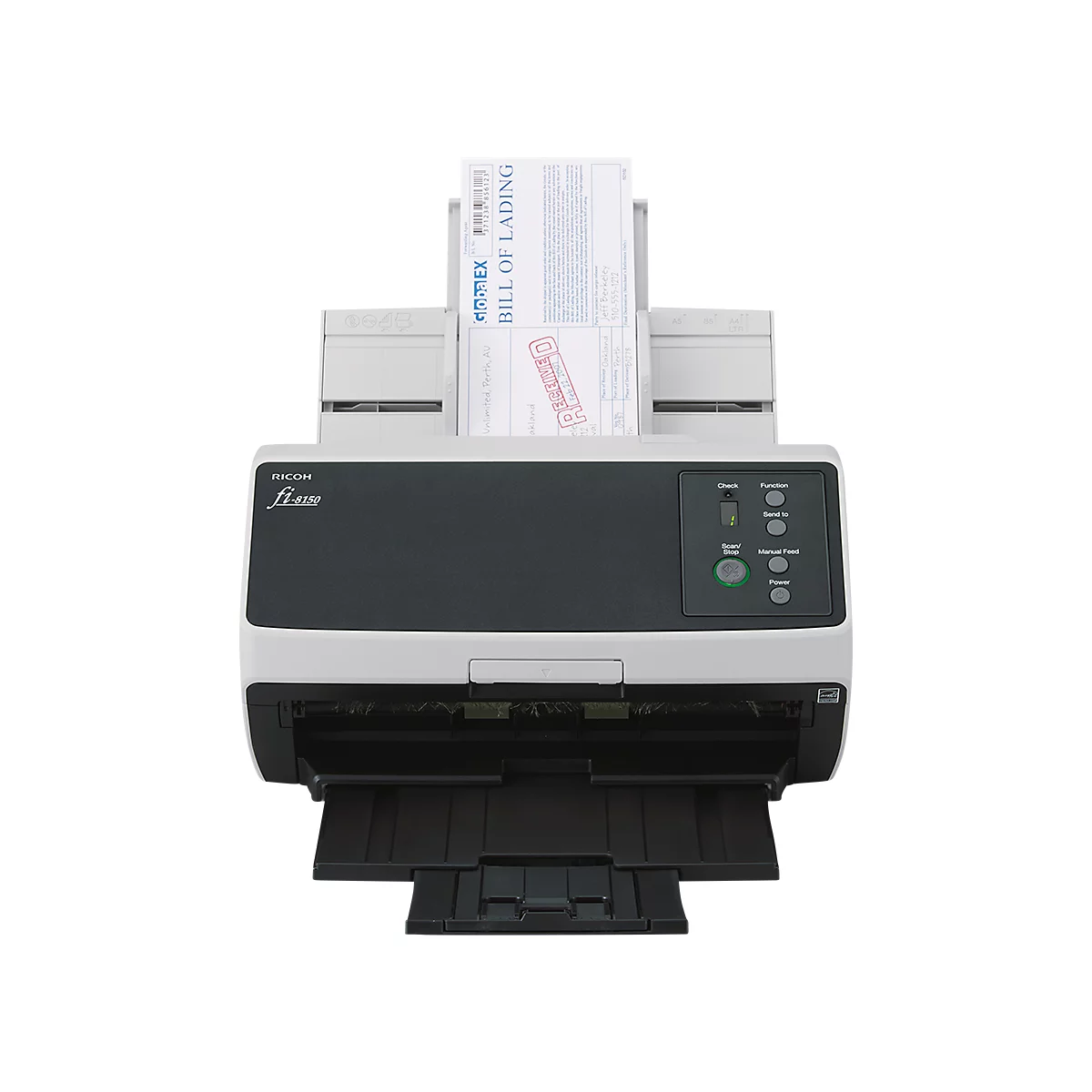 Dokumentenscanner RICOH fi-8150, Schwarzweiß/Farbe, 50 Seiten/min. & 100 Seiten/min., Duplex, USB/LAN, bis A4