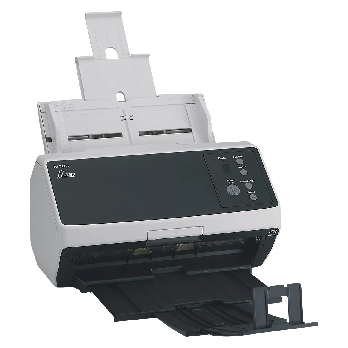 Dokumentenscanner RICOH fi-8150, Schwarzweiß/Farbe, 50 Seiten/min. & 100 Seiten/min., Duplex, USB/LAN, bis A4