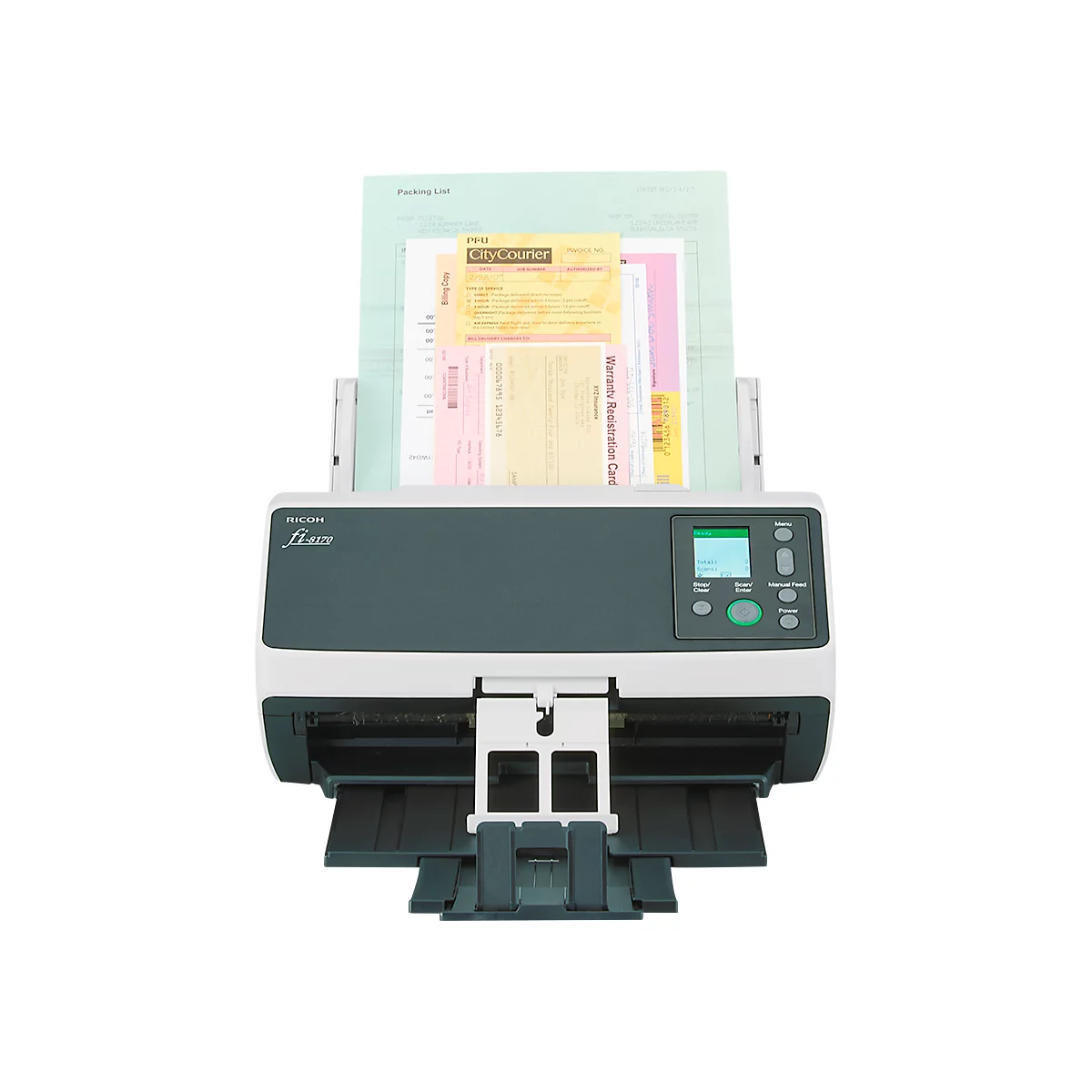 Dokumentenscanner RICOH fi-8170, Schwarzweiß/Farbe, 70 Seiten/min. & 140 Seiten/min., Duplex, USB/LAN, bis A4
