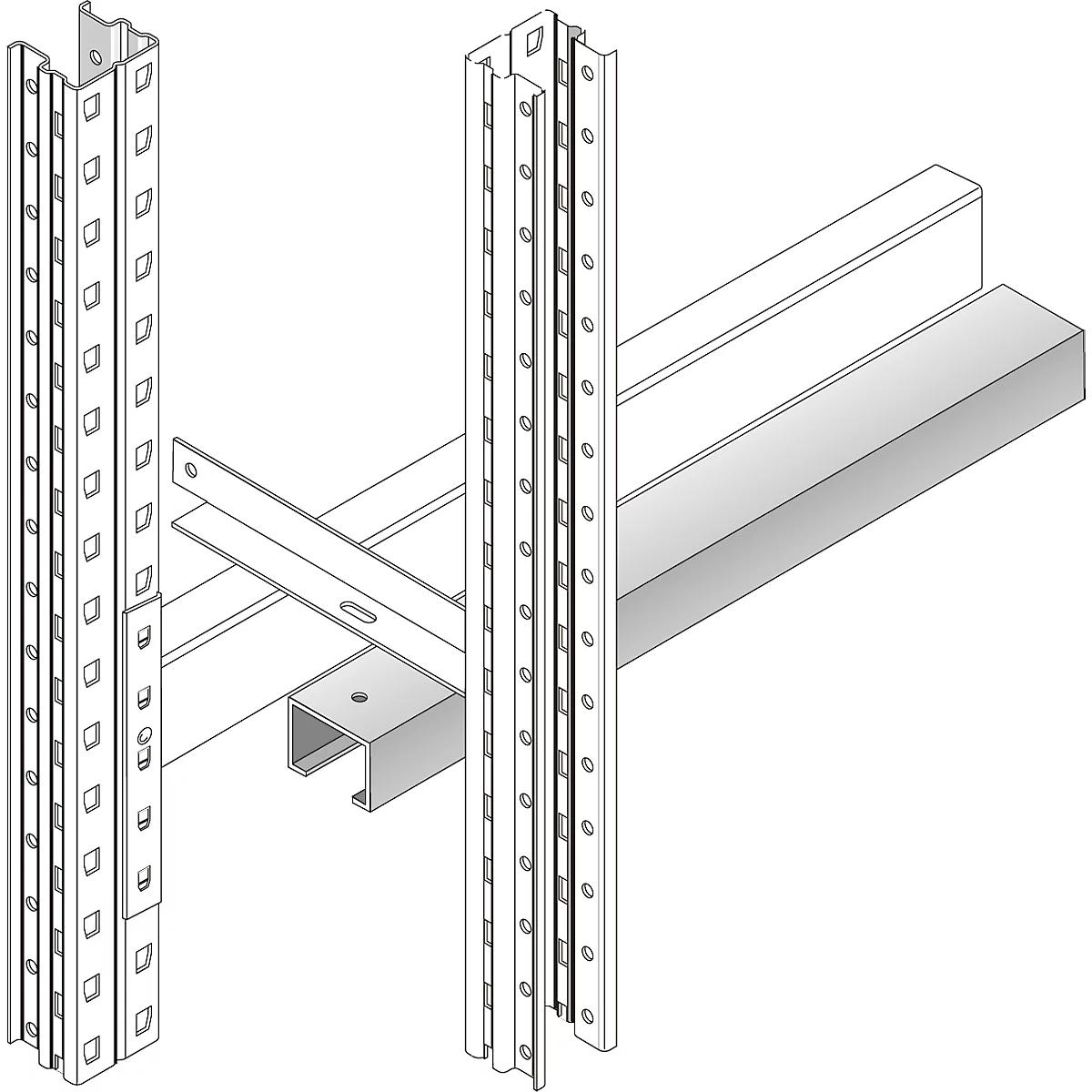 Doorschuifbeveiliging, gegalvaniseerd, binnenwerkse sectiebreedte 1900 mm, voor palletstelling PR