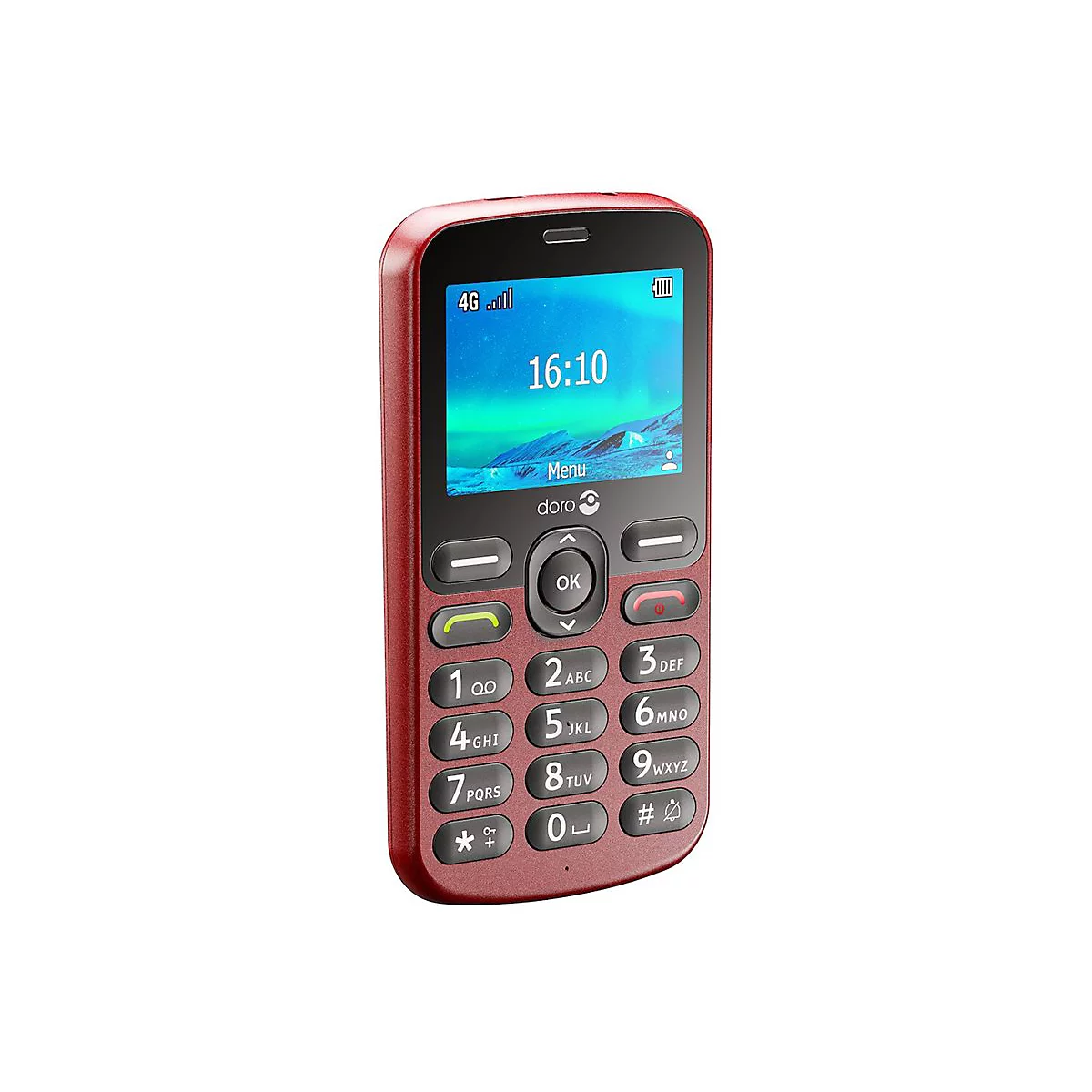 DORO 1880 - 4G Feature Phone / Interner Speicher 17 MB - microSD slot - 320 x 240 Pixel - rear camera 0,3 MP - Rot