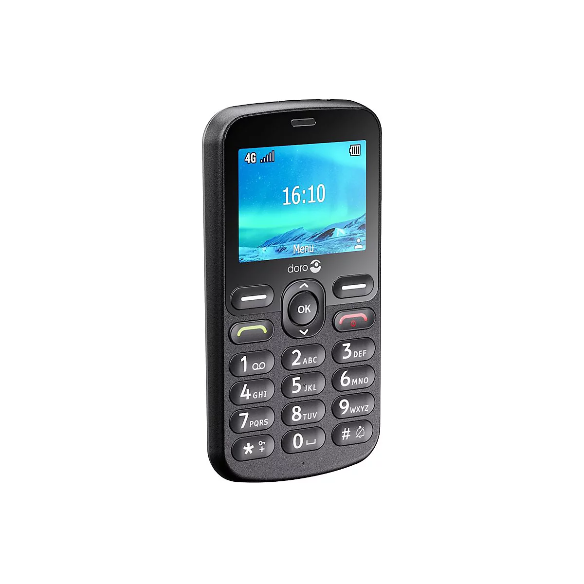 DORO 1880 - 4G Feature Phone / Interner Speicher 17 MB - microSD slot - 320 x 240 Pixel - rear camera 0,3 MP - Schwarz