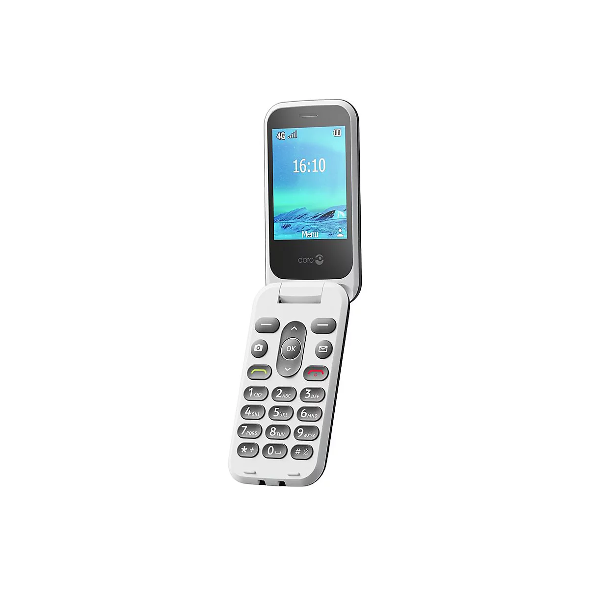 DORO 2880 - 4G Feature Phone / Interner Speicher 17 MB - microSD slot - 320 x 240 Pixel - rear camera 0,3 MP - Schwarz / Weiß
