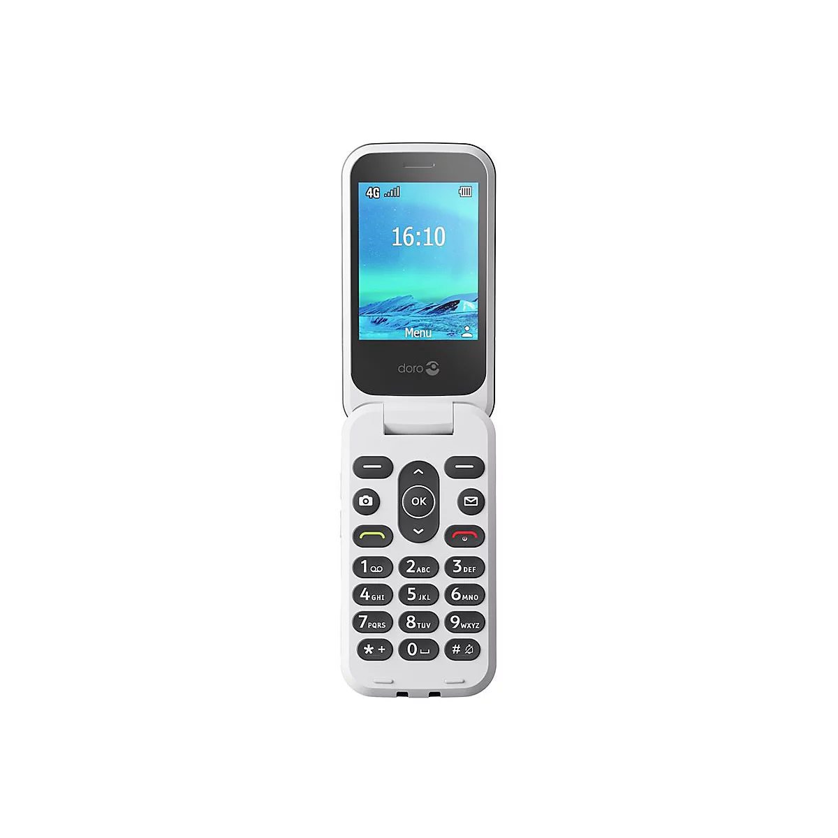DORO 2880 - 4G Feature Phone / Interner Speicher 17 MB - microSD slot - 320 x 240 Pixel - rear camera 0,3 MP - Schwarz / Weiß