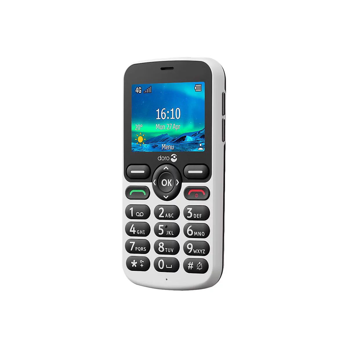 DORO 5860 - 4G Feature Phone - microSD slot - 320 x 240 Pixel - rear camera 2 MP - Schwarz, weiß