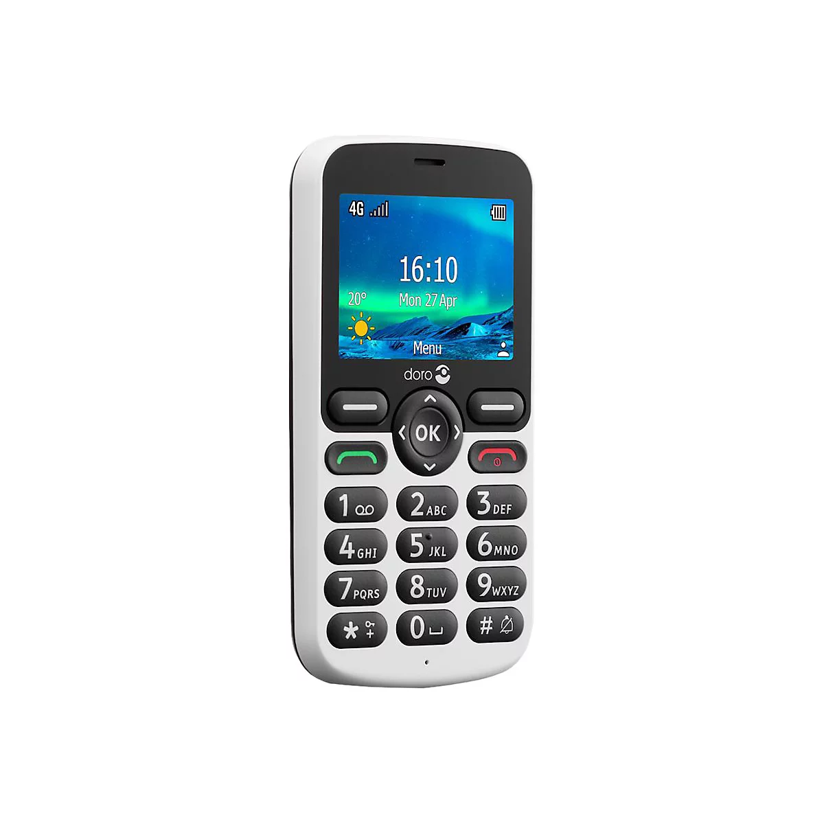 DORO 5860 - 4G Feature Phone - microSD slot - 320 x 240 Pixel - rear camera 2 MP - Schwarz, weiß