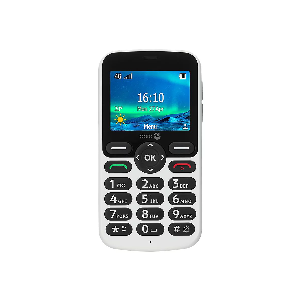 DORO 5860 - 4G Feature Phone - microSD slot - 320 x 240 Pixel - rear camera 2 MP - Schwarz, weiß