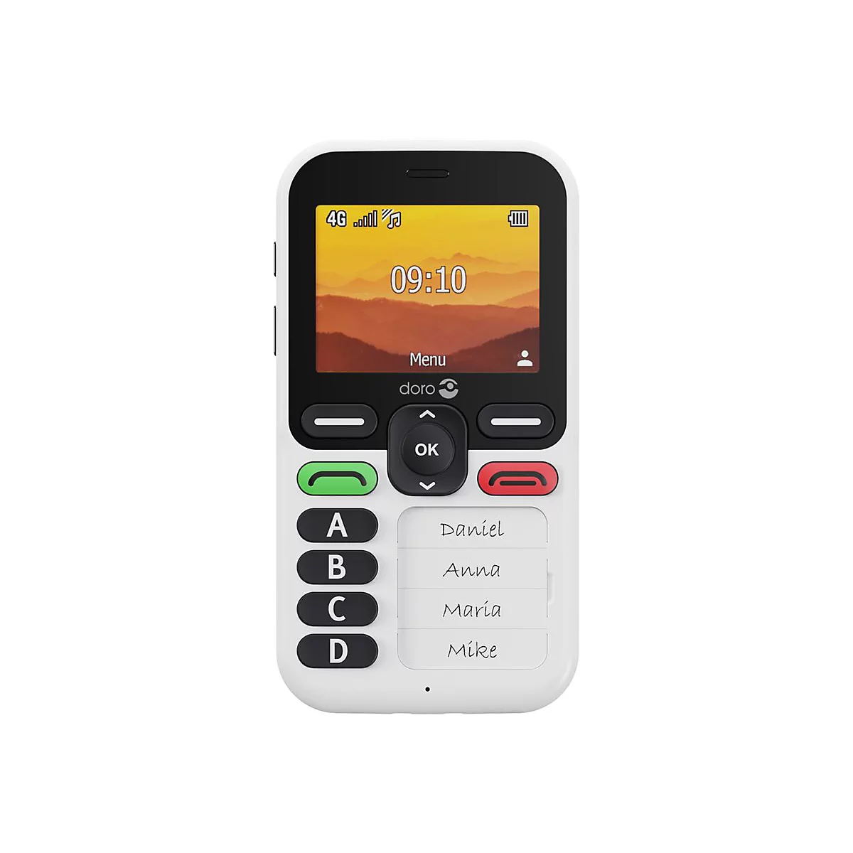 DORO Leva X10 - 4G Feature Phone - RAM 64 MB / Interner Speicher 128 MB - microSD slot - 320 x 240 Pixel (60 Hz) - Schwarz / Weiß