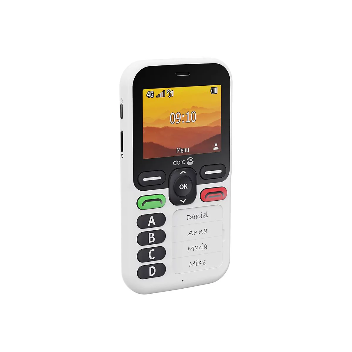DORO Leva X10 - 4G Feature Phone - RAM 64 MB / Interner Speicher 128 MB - microSD slot - 320 x 240 Pixel (60 Hz) - Schwarz / Weiß