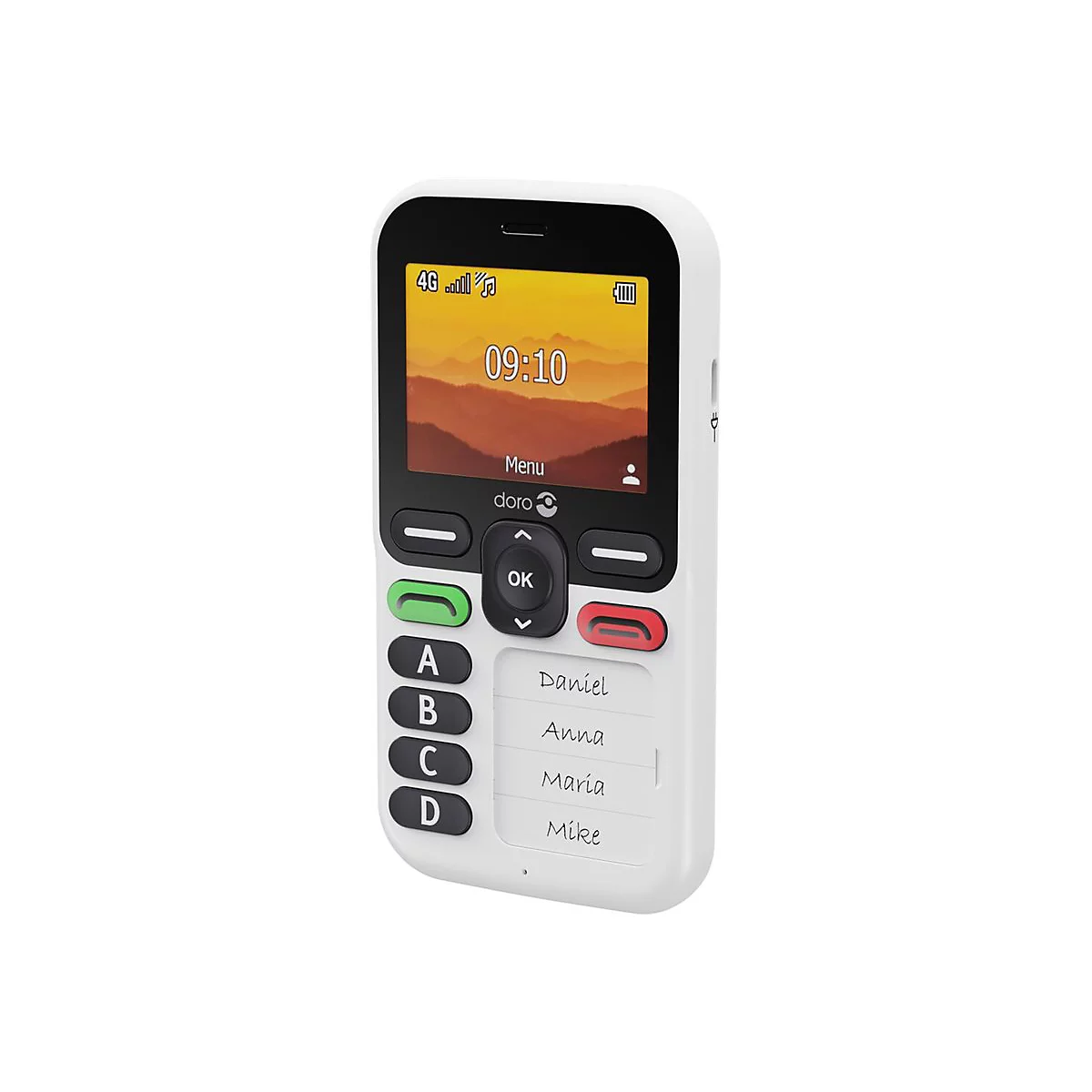 DORO Leva X10 - 4G Feature Phone - RAM 64 MB / Interner Speicher 128 MB - microSD slot - 320 x 240 Pixel (60 Hz) - Schwarz / Weiß