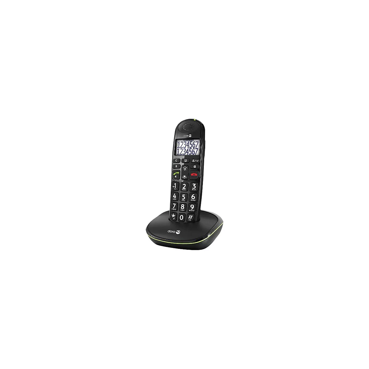 DORO PhoneEasy 110 - Schnurlostelefon mit Rufnummernanzeige/Anklopffunktion - DECTGAP - Schwarz
