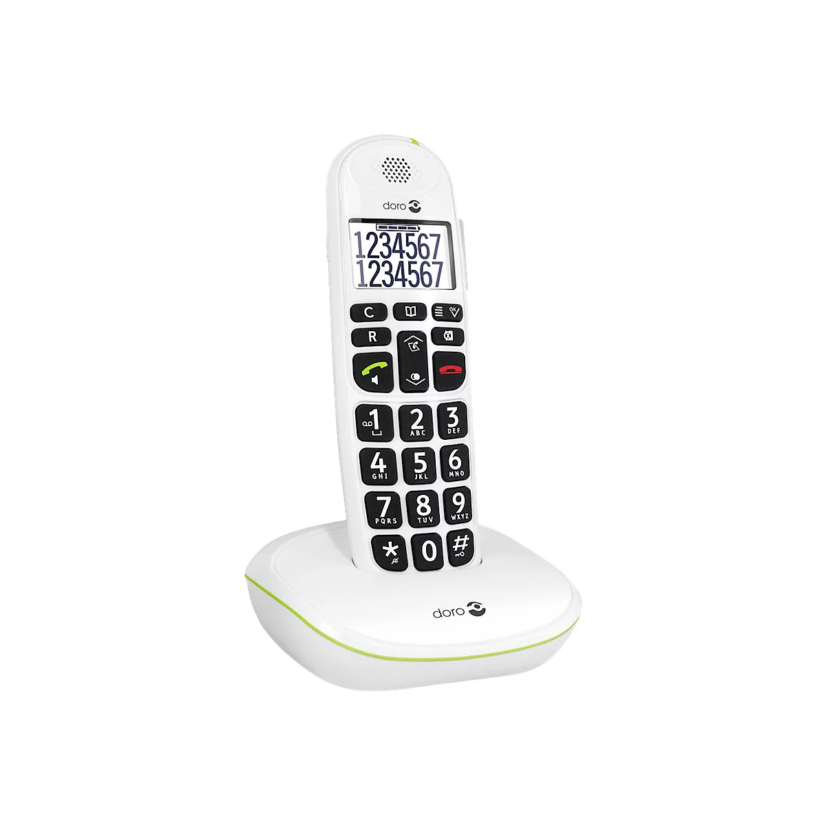 DORO PhoneEasy 110 - Schnurlostelefon mit Rufnummernanzeige/Anklopffunktion - DECTGAP - weiß