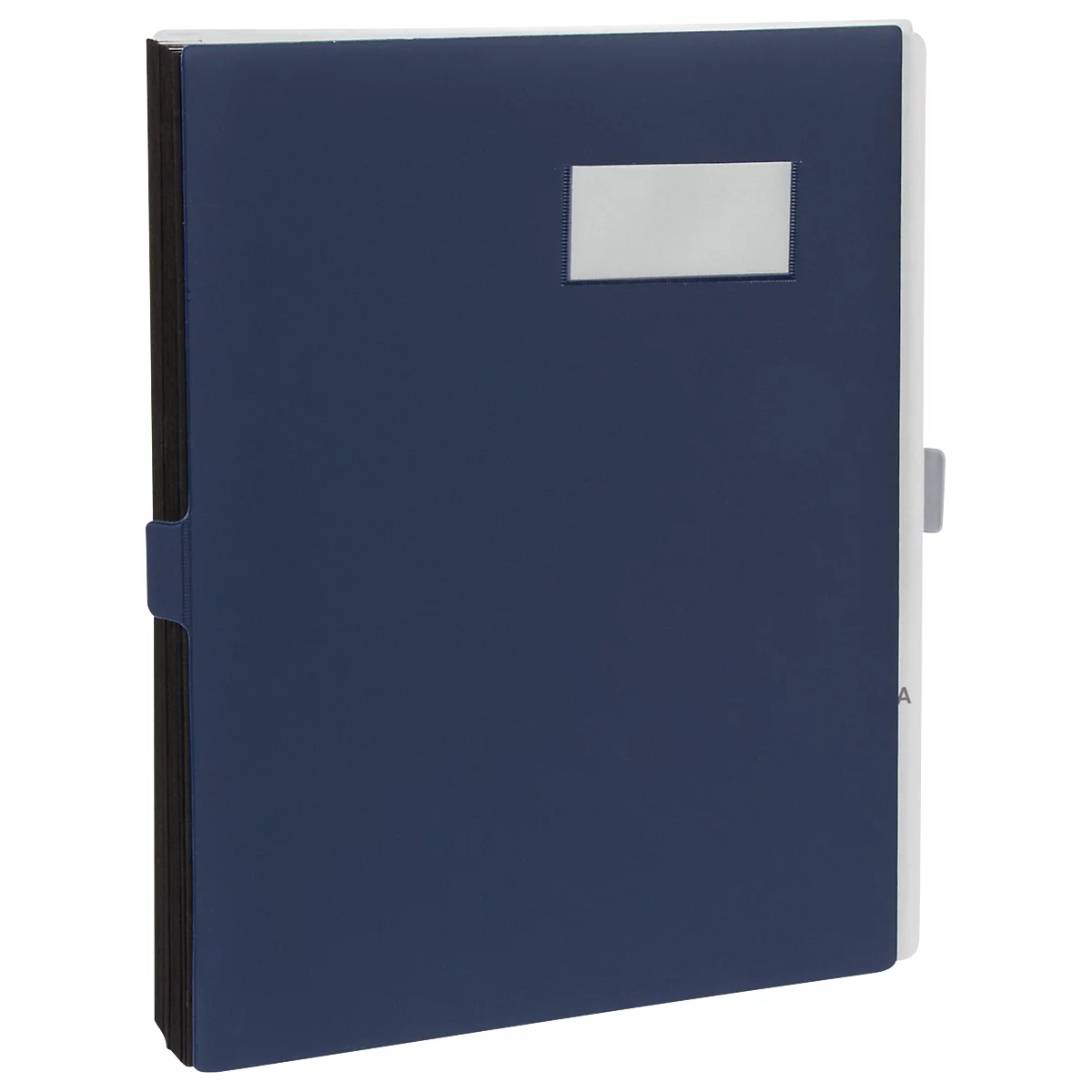 Dossier de signatures Biella Pronto-Sig, pour DIN A4, 20 pièces, L 345 x l 255 x H 30 mm, carton, bleu foncé