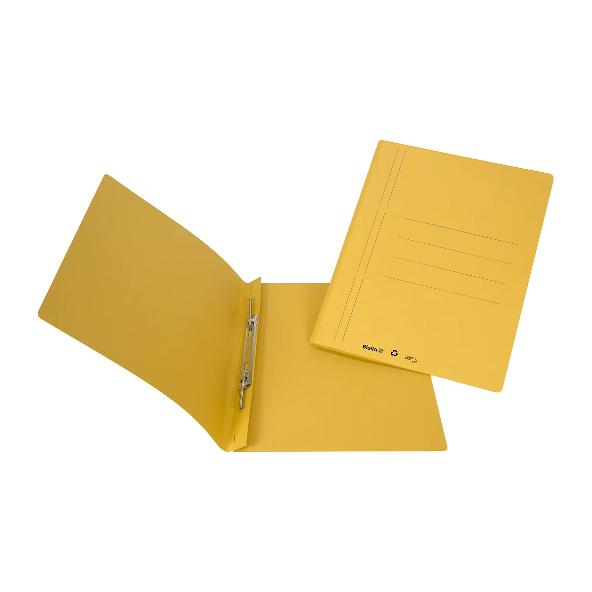 Dossier rapide Biella 6, DIN A4, jusqu'à 100 feuilles, pour documents perforés, L 340 x l 290 x H 3 mm, carton, jaune