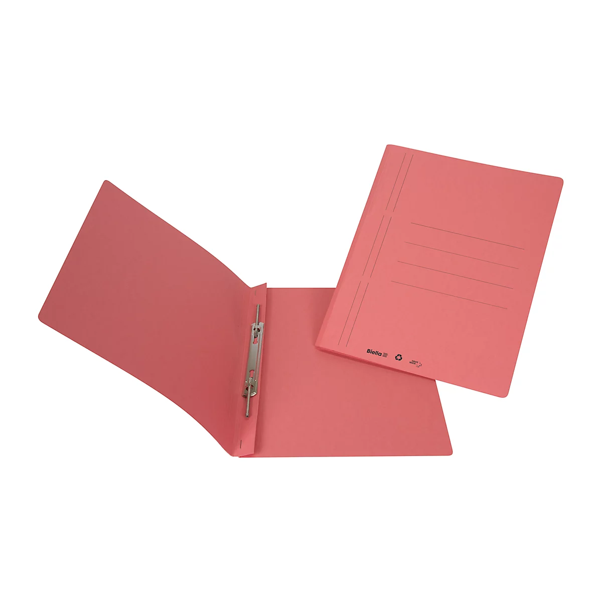 Dossier rapide Biella 6, DIN A4, jusqu'à 100 feuilles, pour documents perforés, L 340 x l 290 x H 3 mm, carton, rouge