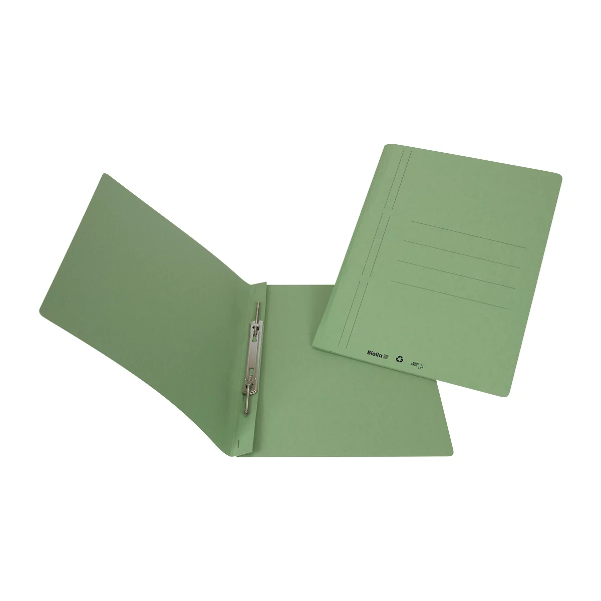 Dossier rapide Biella 6, DIN A4, jusqu'à 100 feuilles, pour documents perforés, L 340 x l 290 x H 3 mm, carton, vert