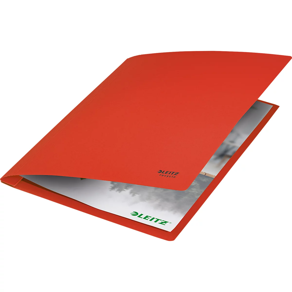 Dossier rapide Recycle Leitz®, format A4, jusqu'à 250 feuilles, mécanisme d'agrafage, 100 % recyclable, Ange Bleu, carton recyclé, rouge