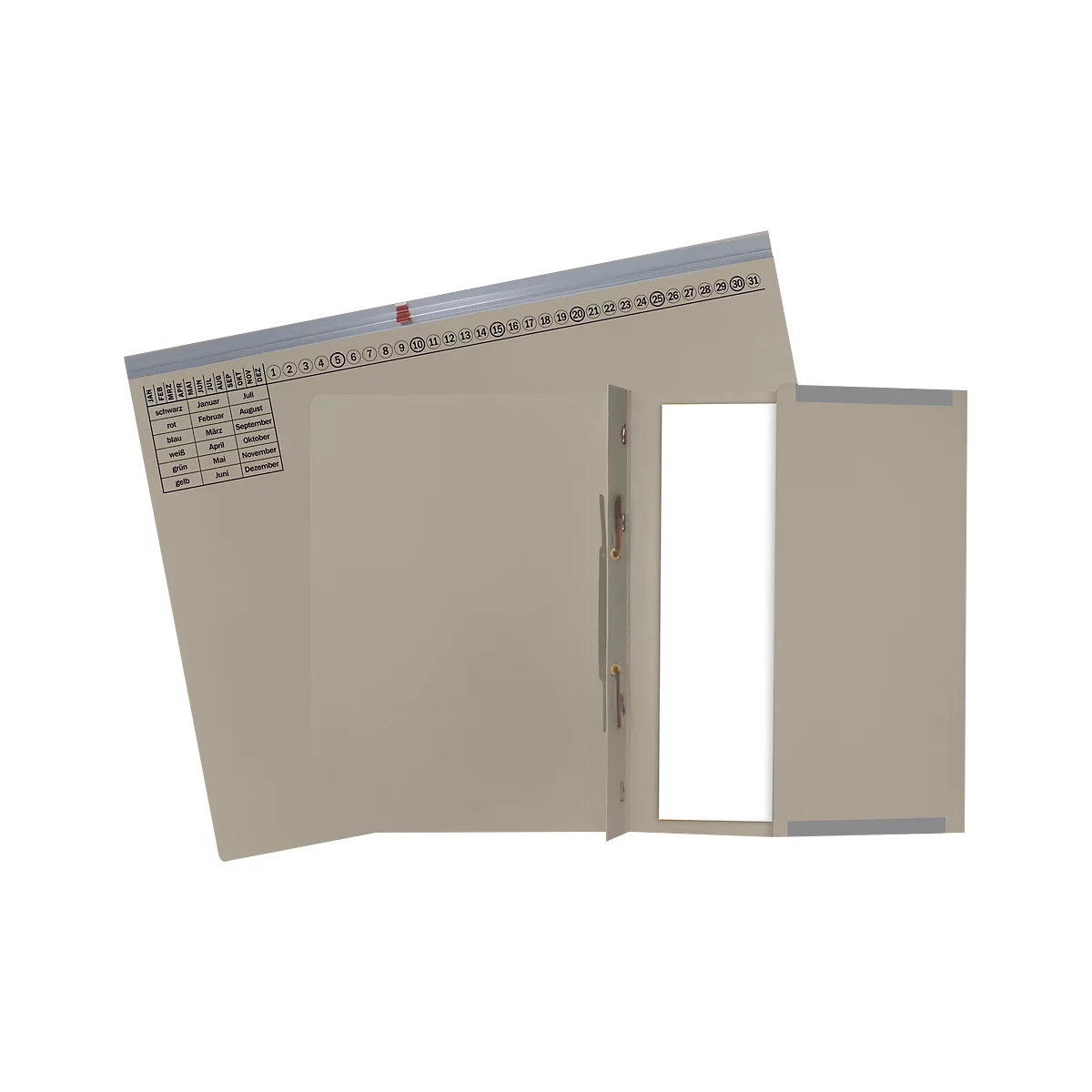 Dossier suspendu Exacompta, pour agrafage à droite, plié, pli extensible, impression d'organisation, Ange Bleu, carton recyclé, gris, 25 pièces