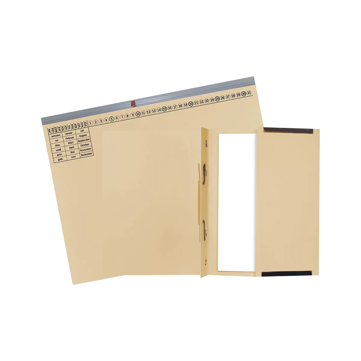 Dossier suspendu Exacompta, pour agrafage à droite, plié, pli extensible, impression d'organisation, Ange Bleu, carton recyclé, ivoire, 25 pièces