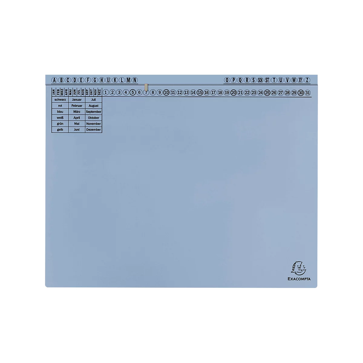 Dossier suspendu Exacompta, pour agrafage à gauche &amp; à droite, plié, pli extensible, impression d'organisation, Ange Bleu, carton recyclé, bleu clair, 25 pièces