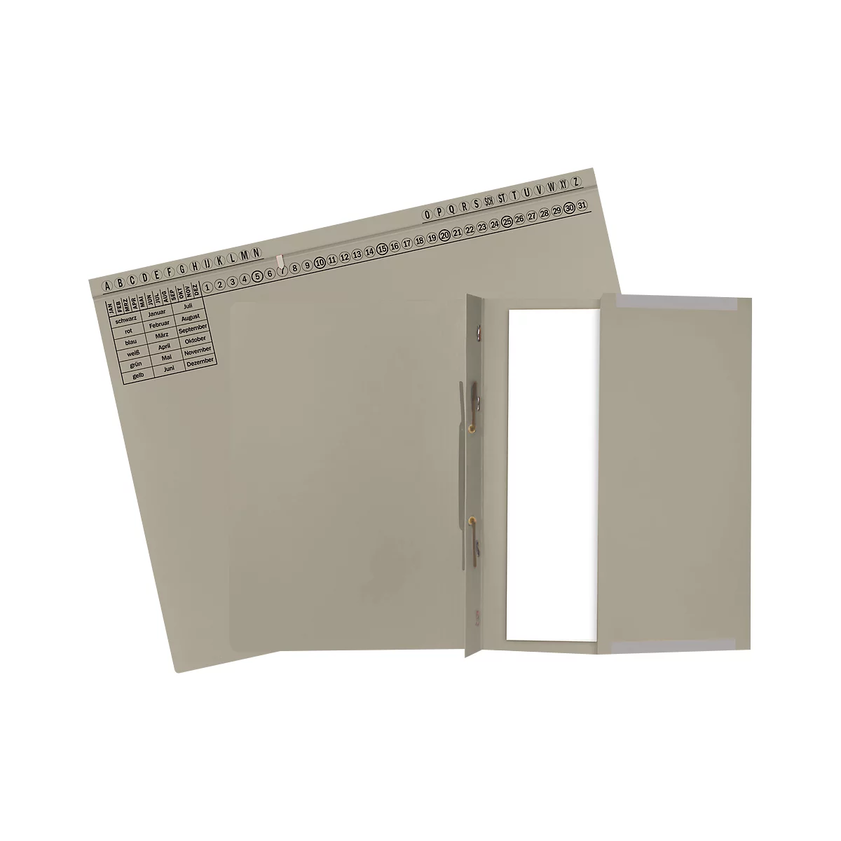 Dossier suspendu Exacompta, pour agrafage à gauche &amp; à droite, plié, pli extensible, impression d'organisation, Ange Bleu, carton recyclé, gris, 25 pièces