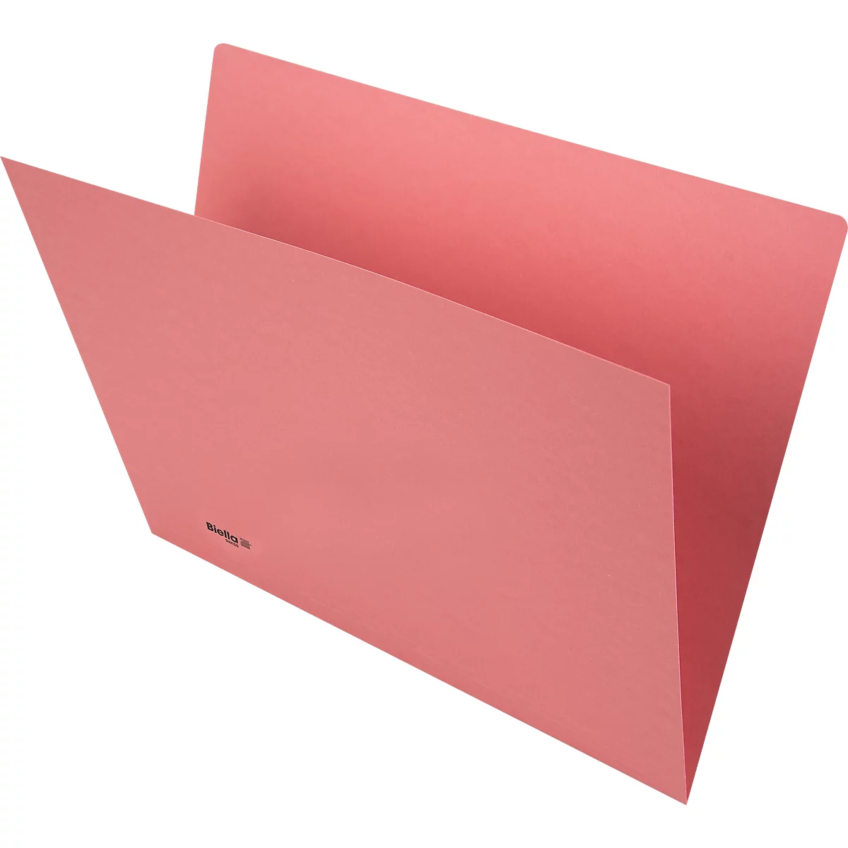 Chemise rose clair, ouverte. Petit texte en bas à gauche.