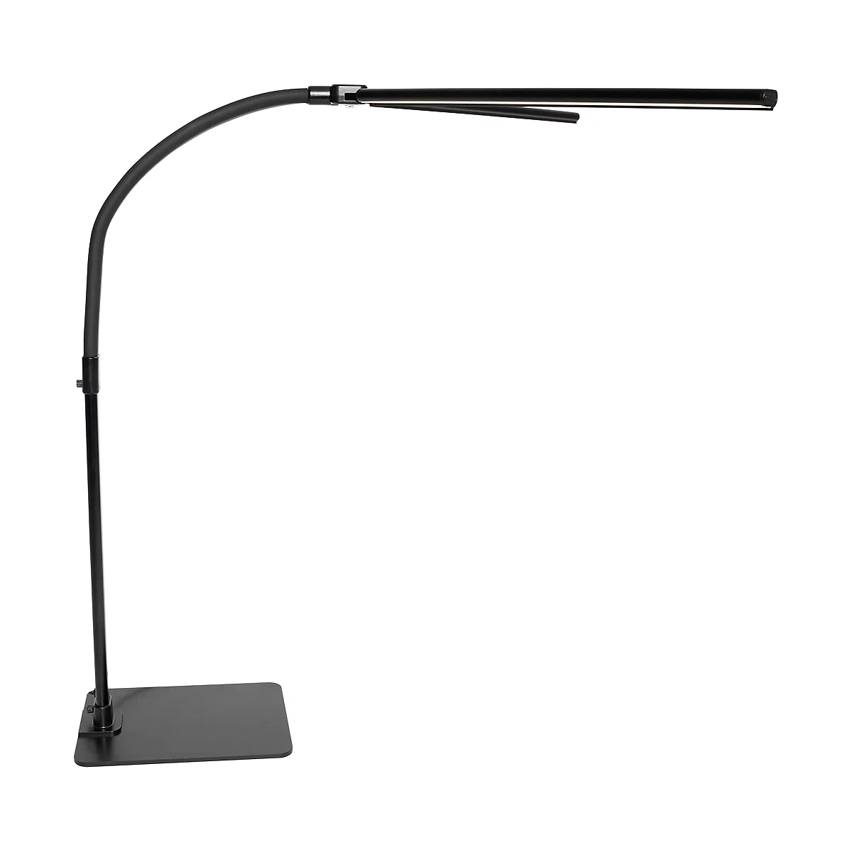 DOTLUX LED-Schreibtischleuchte TWIN, 20W, COLORselect 3000 - 6500K, dimmbar, 120° Abstrahlwinkel, L 800 x B 33 x H 680 mm, schwarz