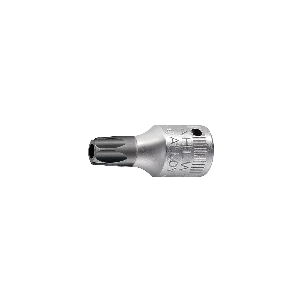 Clé torx en métal, gros plan. La clé porte l'inscription "AHL W ALLOY".