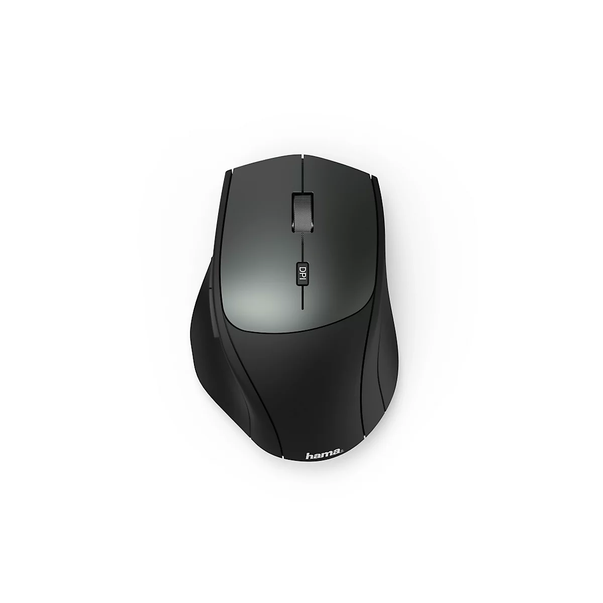 Draadloze muis hama MW-600, voor rechtshandigen, dual mode met USB-A &amp; USB-C Nano-ontvanger, 6 knoppen &amp; scrollwiel, 1000-2400 dpi, batterij, zwart