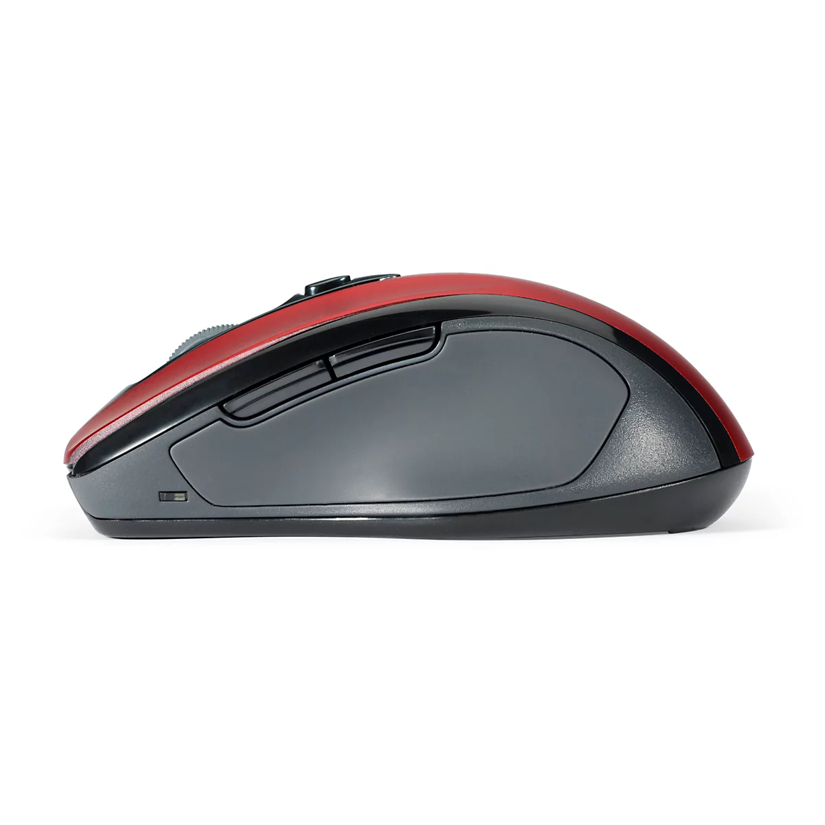 Draadloze muis Kensington Pro Fit, voor rechtshandigen, 1750 dpi, 5 knoppen &amp; scrollwiel, USB-ontvanger, incl. 2 x AAA-batterijen, robijnrood