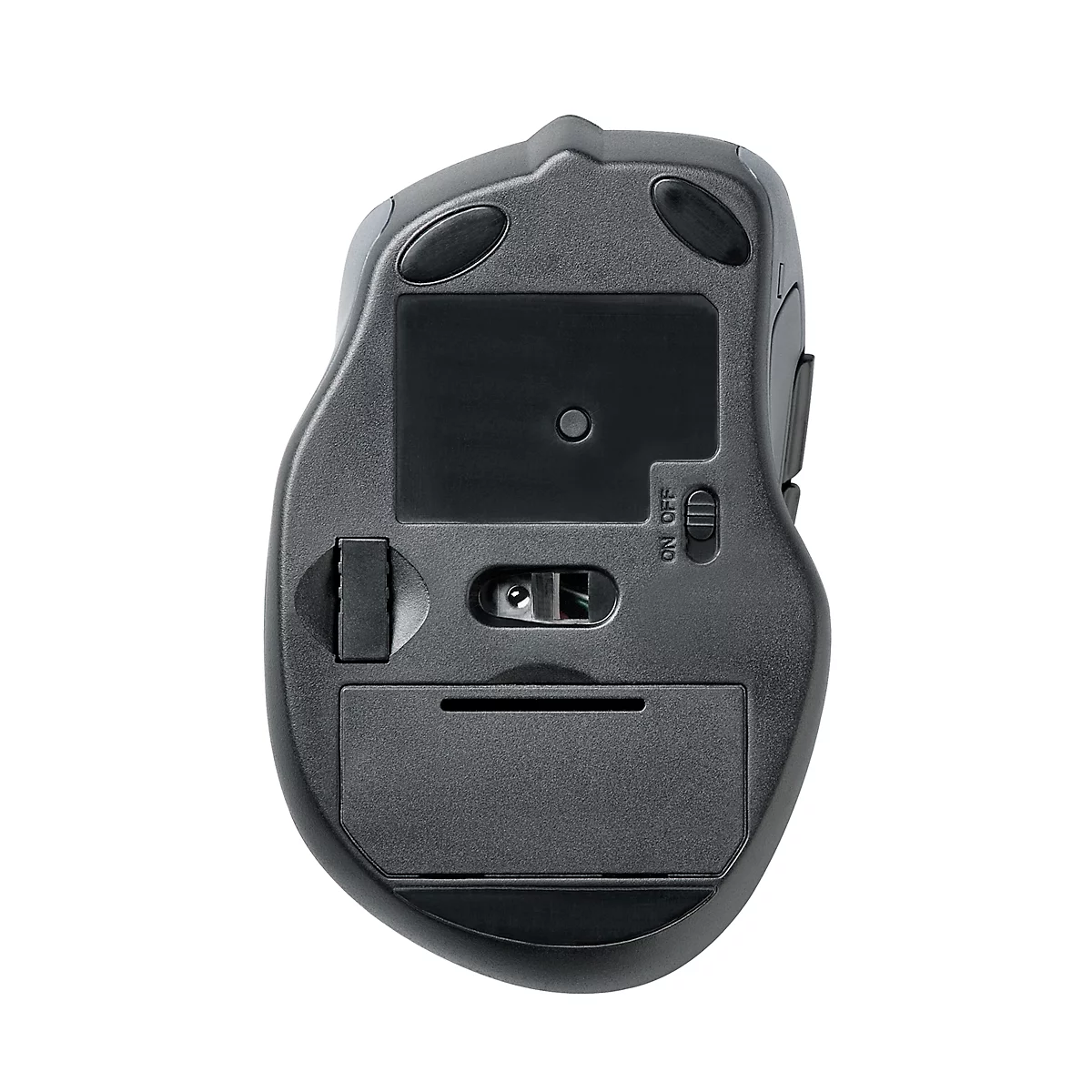 Draadloze muis Kensington Pro Fit, voor rechtshandigen, 1750 dpi, 5 knoppen &amp; scrollwiel, USB-ontvanger, incl. 2 x AAA-batterijen, robijnrood