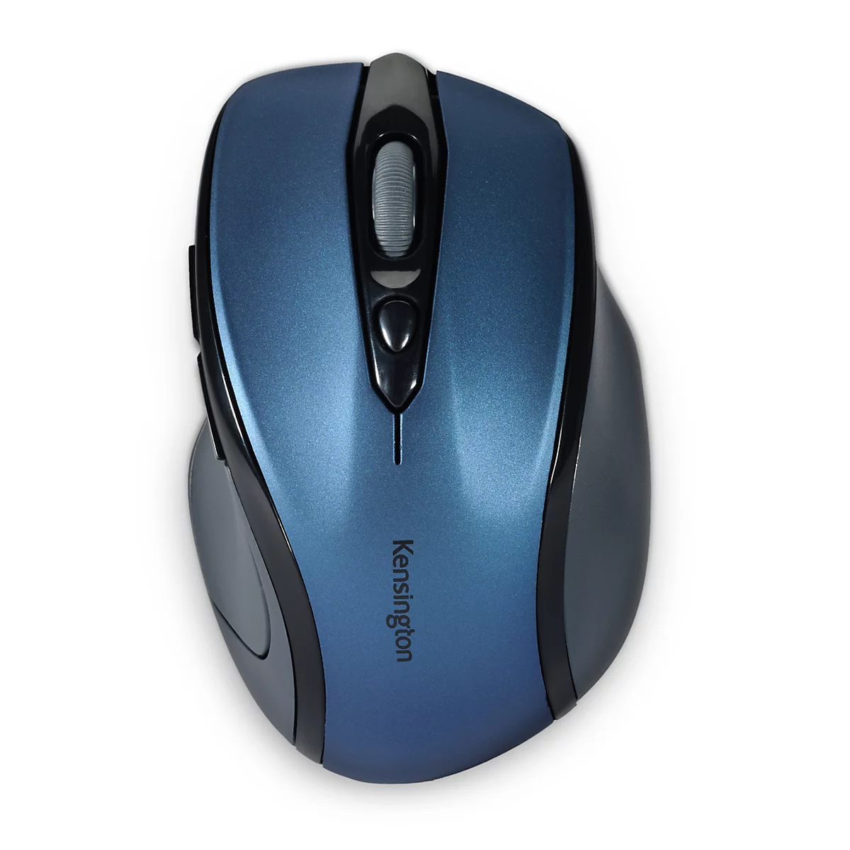 Draadloze muis Kensington Pro Fit, voor rechtshandigen, 1750 dpi, 5 knoppen &amp; scrollwiel, USB-ontvanger, incl. 2 x AAA-batterijen, saffierblauw