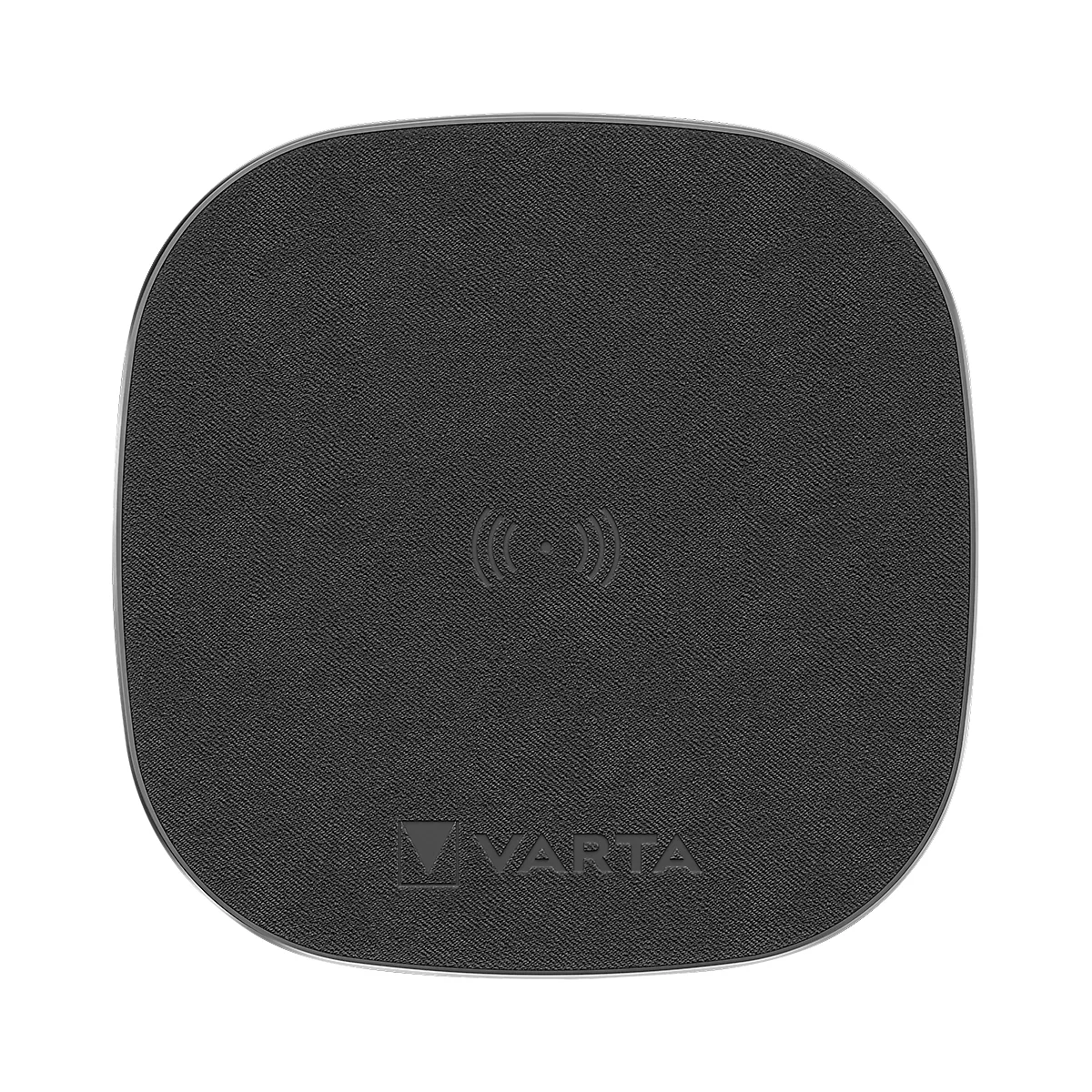 Draadloze oplader Varta Pro, snel opladen 15 W, voor Qi-compatibele apparaten, USB Type C (incl. kabel), B 100 x D 100 x H 65 mm, zwart