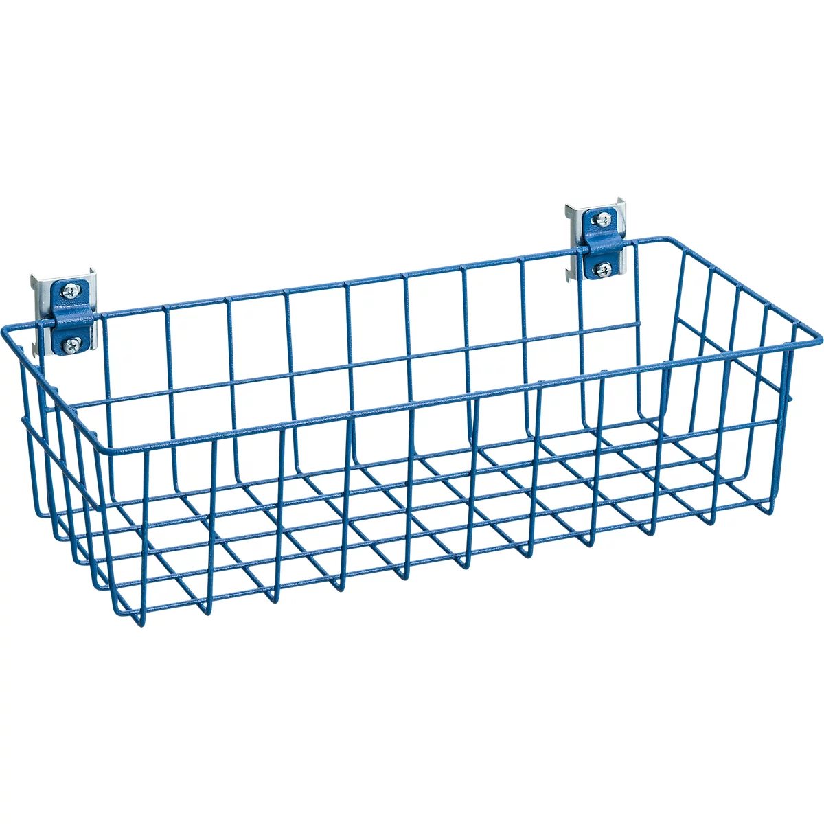 Draadmand WFI, voor geperforeerde panelen met gatenmaat 9 x 9 mm &amp; gatenafstand 38 mm, L 385 x B 180 x H 100 mm, staal, blauw