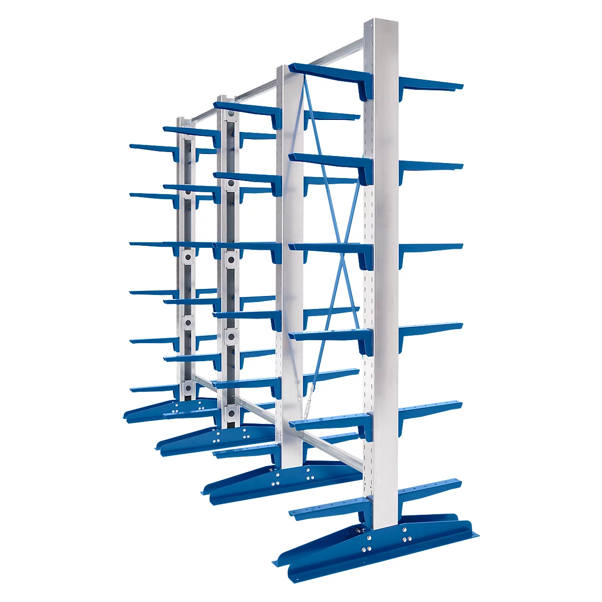 Draagarmstelling KRM, dubbelzijdig, 3 rekhoogtes en -lengtes, lengte draagarmen 400 of 500 mm