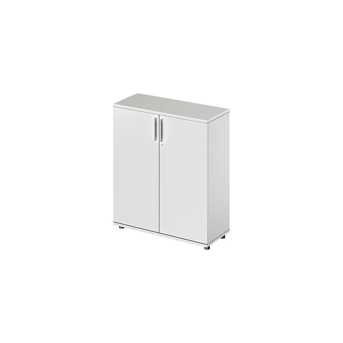 Draaideurkast TETRIS WOOD – B 1000 x D 421 x H 1160 mm (hoogte inclusief glijders) – 3 OH - lichtgrijs – ons merk Schäfer Shop Genius