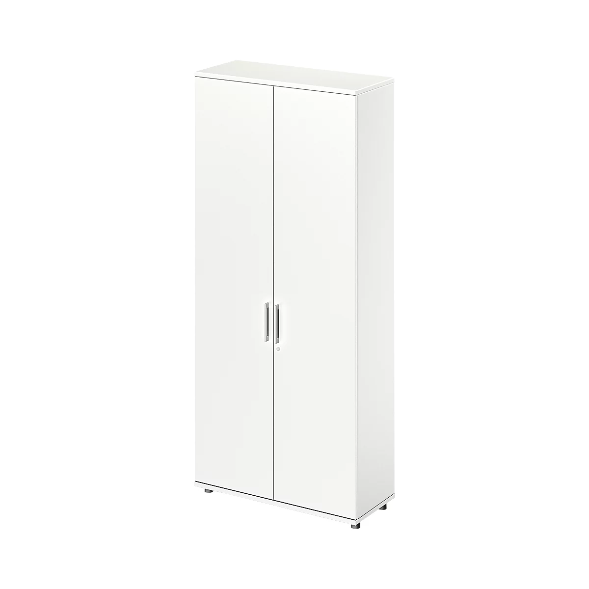 Draaideurkast TETRIS WOOD – B 1000 x D 421 x H 2270 mm (hoogte inclusief glijders) – 6 OH - wit – ons merk Schäfer Shop Genius