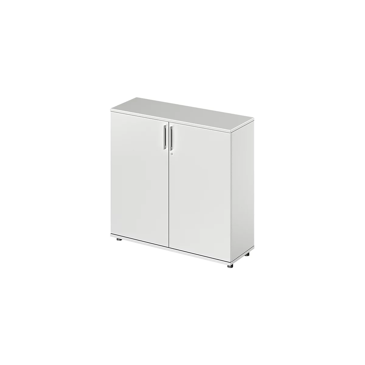 Draaideurkast TETRIS WOOD – B 1200 x D 421 x H 1160 mm (hoogte inclusief glijders) – 3 OH - lichtgrijs – ons merk Schäfer Shop Genius