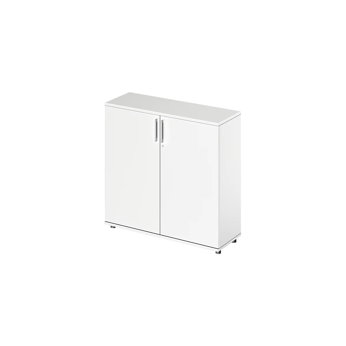 Draaideurkast TETRIS WOOD – B 1200 x D 421 x H 1160 mm (hoogte inclusief glijders) – 3 OH - wit – ons merk Schäfer Shop Genius