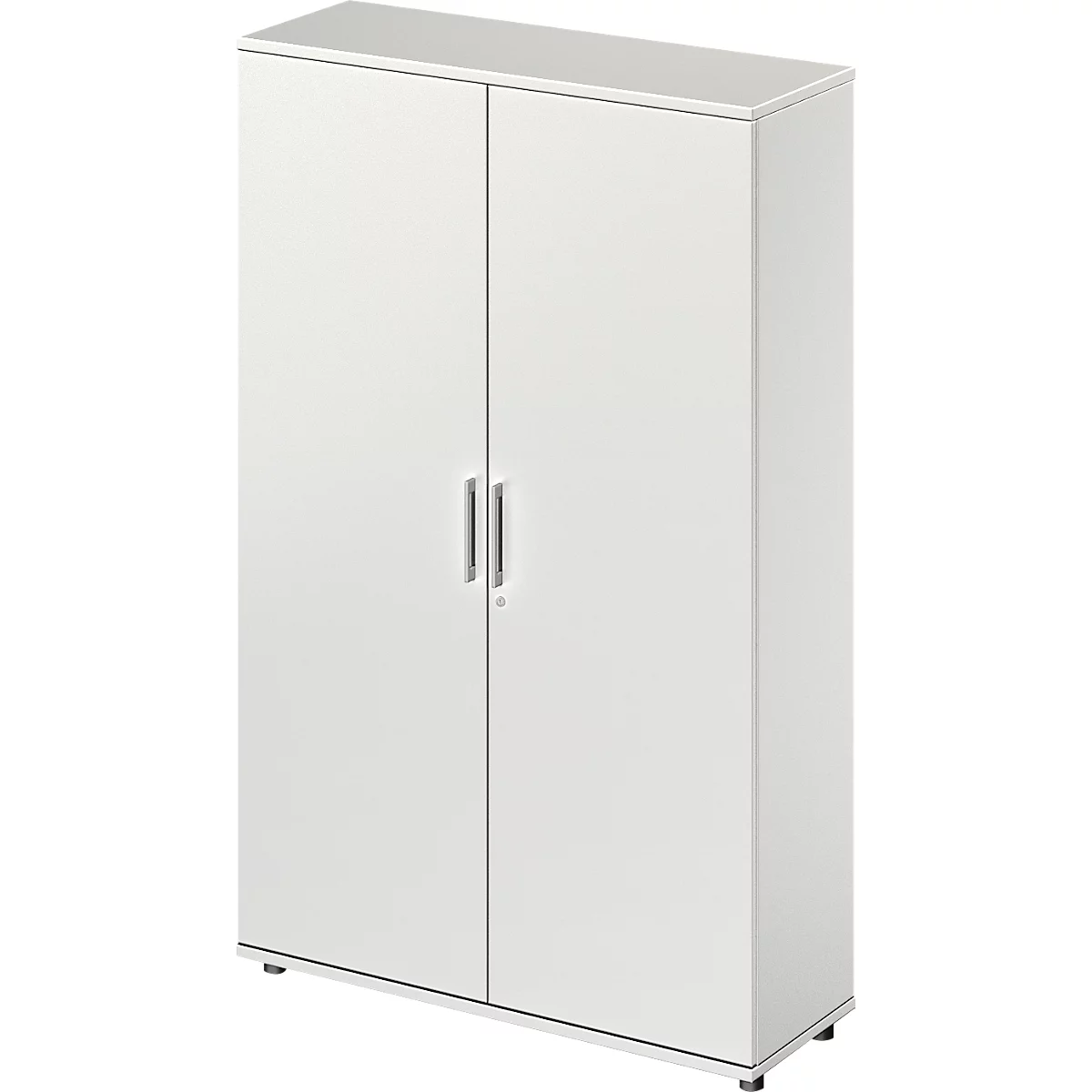 Draaideurkast TETRIS WOOD – B 1200 x D 421 x H 1910 mm (hoogte inclusief glijders) – 5 OH - lichtgrijs – ons merk Schäfer Shop Genius