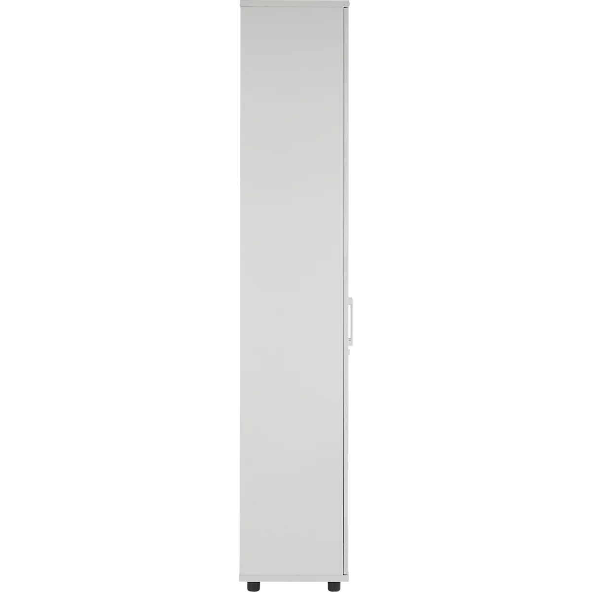 Draaideurkast TETRIS WOOD – B 1200 x D 421 x H 2270 mm (hoogte inclusief glijders) – 6 OH - lichtgrijs – ons merk Schäfer Shop Genius