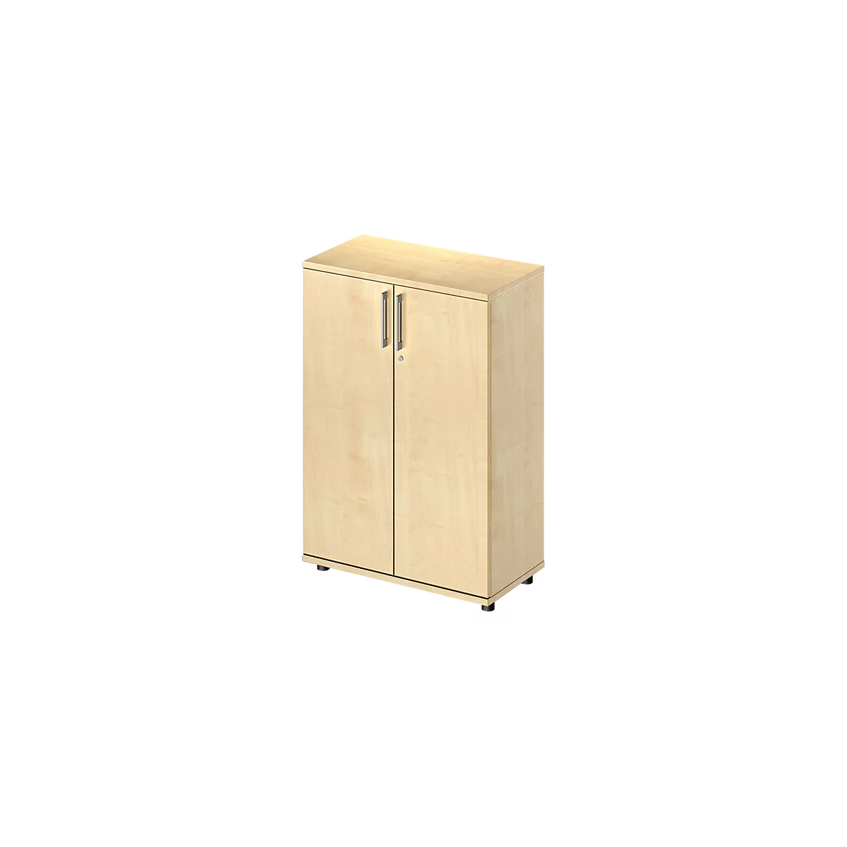 Draaideurkast TETRIS WOOD – B 800 x D 421 x H 1160 mm (hoogte inclusief glijders) – 3 OH - ahorn decor – ons merk Schäfer Shop Genius