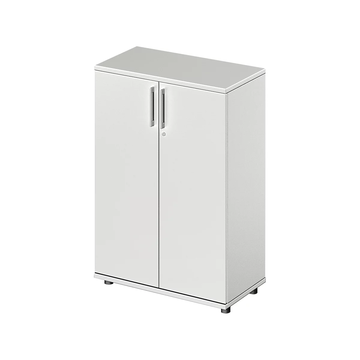 Draaideurkast TETRIS WOOD – B 800 x D 421 x H 1160 mm (hoogte inclusief glijders) – 3 OH - lichtgrijs – ons merk Schäfer Shop Genius